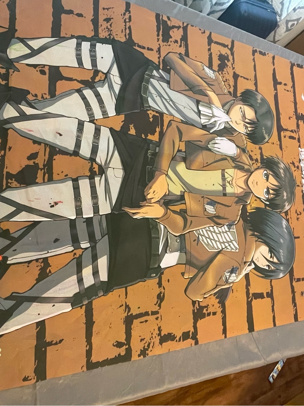 Attack on Titan Fabric Wall Scroll - Levi, Eren & Mikasa (Official GE)